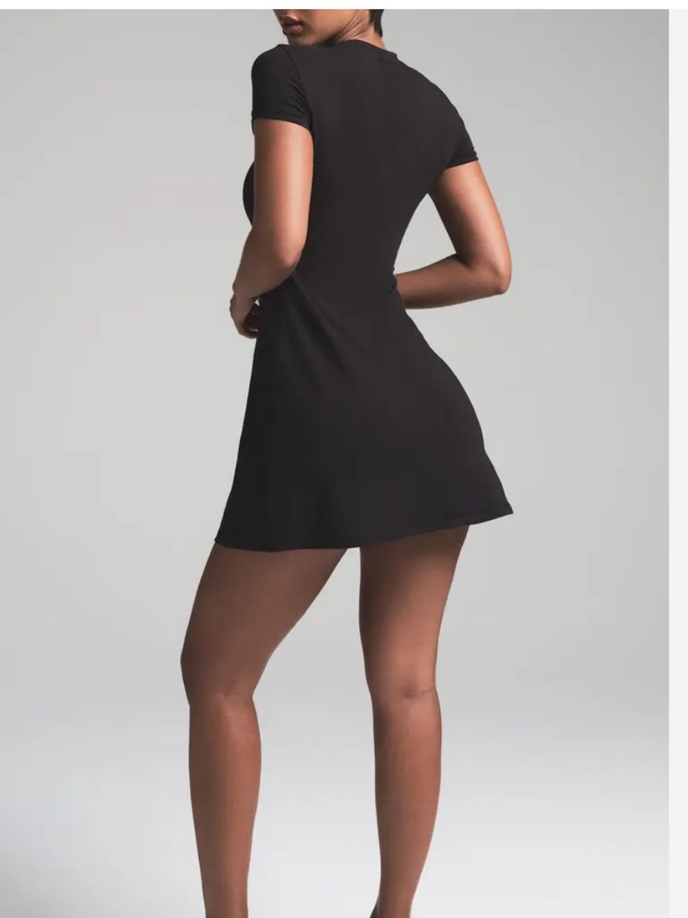 SKIMS Valentines Cotton Jersey Heart Cutout Mini Dress in Soot size XS - Picture 3 of 8